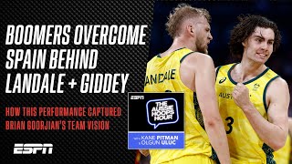 Boomers defeat Spain behind dominant Jock Landale amp Josh Giddey connection  ESPN Aussie Hoops Hour [upl. by Ahsirtal]