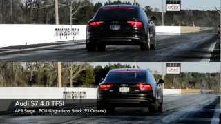 Audi S7 40 TFSI Quarter Mile  APR Stage I vs Stock [upl. by Ardehs]