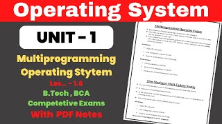 L16 Classification of OS  Multiprogramming Operating System  Operating System Full Course [upl. by Christy]