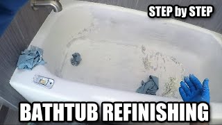 BEFORE amp AFTER  How to REPAIR and Reglaze a Bathtub  Remove Paint from a Bathtub  DP Tubs [upl. by Ruddy]