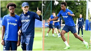 Carney Chukwuemeka first Chelsea training session [upl. by Kamin]