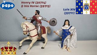 Papo Historicals Luis XIV 39711 and Henry IV 39714 and his Horse 39715 Figures Review [upl. by Arutak]