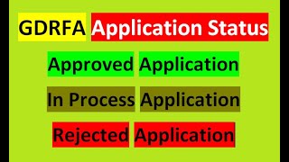 GDRFA Dubai Application Status Approved Application  In Process Application  Rejected Application [upl. by Anairol]