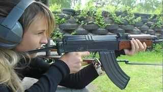 Czech girl shooting vz58 CZ858 [upl. by Tansey]