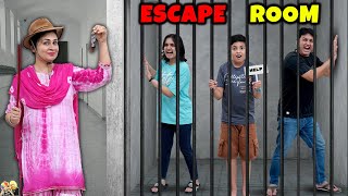 ESCAPE ROOM  Moms during summers  Family Comedy Challenge  Aayu and Pihu Show [upl. by Trebled]