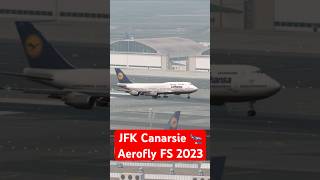 Hard landing after JFK Canarsie approach Lufthansa Boeing 747400 • Aerofly FS 2023 [upl. by Retniw592]