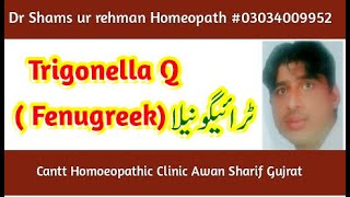 Trigonella foenum graecum Q  Fenugreek Q mother tincture Homeopathy uses amp benefits in urdu [upl. by Eelorac]