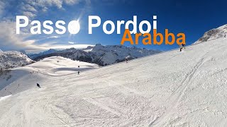 Italy Skiing Arabba  Passo Pordoi [upl. by Mosnar]