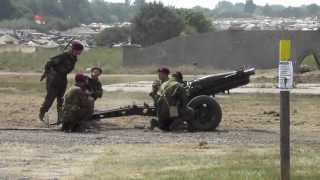 WWII M8 airborne Pack 75 mm Howitzer firing [upl. by Clough]