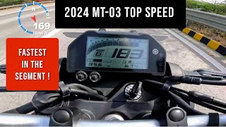 YAMAHA MT03 TOP SPEED  FASTEST IN THE SEGMENT TRUE GPS TOP SPEED [upl. by Reyem798]