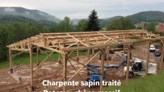 montage dun bâtiment agricole bois Roiné [upl. by Borreri]