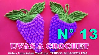 Manualidades tejidas Milagros Ena N° 13 Uvas a crochet para AGARRADERAS DE OLLAS O ADORNOS [upl. by Fiel]