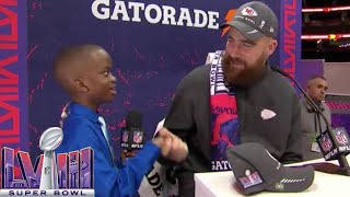 Jeremiah Fennell asks Travis Kelce about his Touchdown Celebrations  Super Bowl LVIII Opening Night [upl. by April]