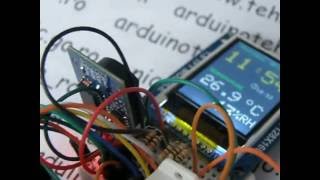 another adjusting clock with alarm thermometer amp hygrometer using DS3231 on 18quot ST7735 display [upl. by Anavrin]