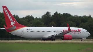 Corendon Airlines Europe B737800 Takeoff Groningen Airport Eelde [upl. by Egarton102]