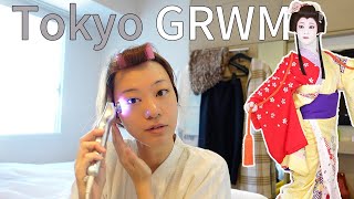 【Tokyo GRWM】Japanese KIMONO makeup 👘🇯🇵 A concert day of a traditional Japanese dancer [upl. by Heyer]