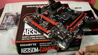 GIGABYTE GAAB350MGaming 3 Motherboard Unboxing  AdventureMania [upl. by Nialb]