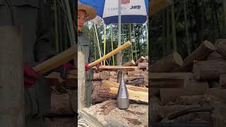 Conical drill bit wood splitting process [upl. by Coucher269]