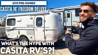 What’s the Hype Behind Casita RV’s 2015 Casita 16ft Freedom Deluxe PreOwned Travel Trailer RV [upl. by Boak]