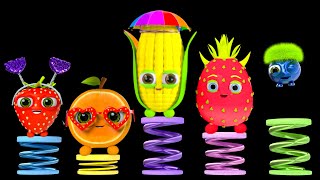 Funky Fruits Baby Sensory  Funny Veggies Dance Party  Fun Dance Video with music and animation [upl. by Eastman391]