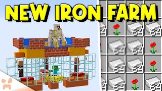 MINECRAFT 120 IRON FARM TUTORIAL  New Easy Efficient [upl. by Eidualc571]