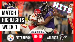 NFL Highlights Season 2024 Hurdles Jukes Spin Moves amp Stiff Arms Steelers vs Falcons  Week 1 [upl. by Pitarys826]