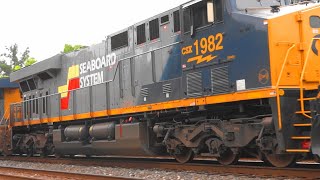 CSX Intermodal Train Meet with Seaboard System Heritage Unit Leading [upl. by Eydnarb]