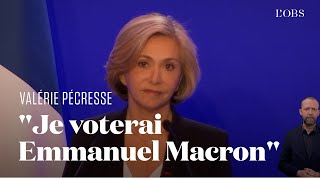 Valérie Pécresse appelle à voter Macron au second tour de la présidentielle [upl. by Atteras]