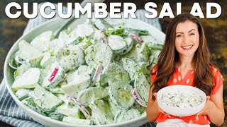 Creamy Cucumber Salad Recipe  Easy and Delicious [upl. by Rayner]