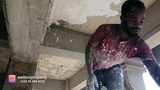 How to Cast Plaster of Paris POP Ceiling Corner Mould Building in Ghana [upl. by Schluter]