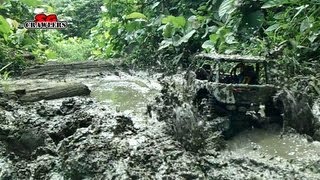 Mudding Mud SPA 10 trucks getting stuck in the mud soup Trail finder 2 Jeep RC offroad adventures [upl. by Bello853]