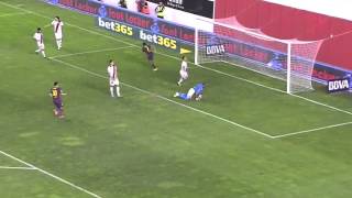 Rayo Vallecano  Barcelona Highlights HD 21092013 [upl. by Haerr177]