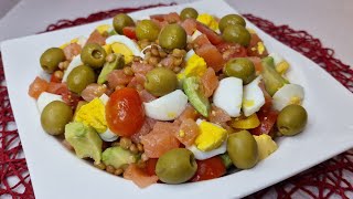 ENSALADA DE LENTEJAS Y AGUACATE Receta fácil [upl. by Syst]