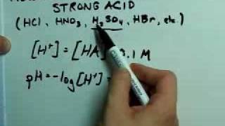 Calculate pH of a Strong Acid [upl. by Ainitsirk]