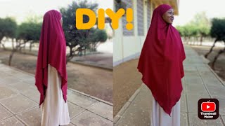 Jilbab tutorial  Khimar tutorial  How to cut and sew jilbabkhimar easily DIY how to make khimar [upl. by Risay413]