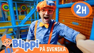 Blippi Svenska  Blippi besöker en inomhuslekplats  pedagogiska videor för barn [upl. by Lativa264]