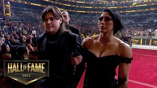 Dominik Mysterio and The Judgment Day WALK OUT on Rey Mysterios speech WWE Hall of Fame 2023 [upl. by Htiaf]