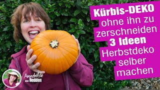 Easy Herbst Deko  Kürbis mit Windlicht  OHNE den Kürbis zu zerschneiden Ideen zum selber machen [upl. by Nehgaem]