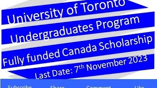 University of Toronto Canada fully funded scholarships for undergraduatesuniversitytorontocareers [upl. by Annayhs318]