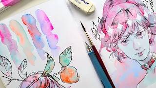 Sketchbook session 🌸 granulating colors [upl. by Akoyin]