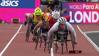 Womens 800m T54  Round 1 Heat 2  London 2017 World Para Athletics Championships [upl. by Anelrats]