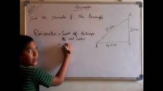 Kids Maths  Find the perimeter of a Triangle  4th class [upl. by Erlandson]