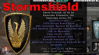 D2R Unique Items  Stormshield Monarch [upl. by Assira]