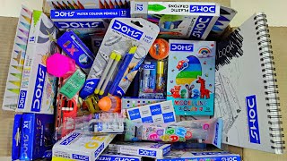 doms stationery collection from the box acrylic colour colour changer pen pencil erasner crayon [upl. by Egreog]