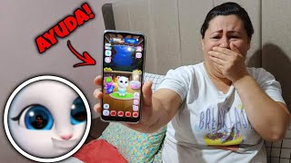 VOZ TERRORIFICA PIDE AYUDA EN ESTE JUEGO DIABOLICO😱 JUGAMOS TALKING ANGELA Y ESTO NOS DICE 😱 [upl. by Eelrebmik]