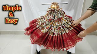 Quick and Easy Varamahalakshmi Saree Draping  How to drape saree for Varamahalakshmi [upl. by Adym]