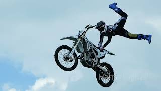 No hands in midair Bolddog FMX Team at the 2024 Herts County Show stuntbike [upl. by Bostow401]