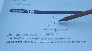 Q19 du CE1D mathématique 2023 Les droites remarquables dun triangle [upl. by Olracnaig]