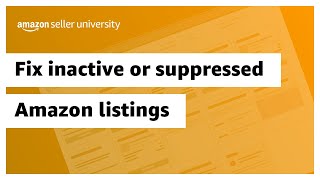 Fix inactive or suppressed Amazon listings [upl. by Eimor825]