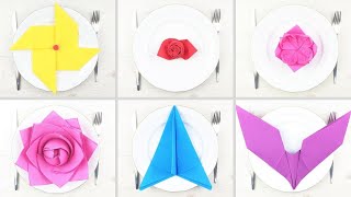 🍽 Doblar servilletas de tela y papel con formas originales [upl. by Hallimaj]